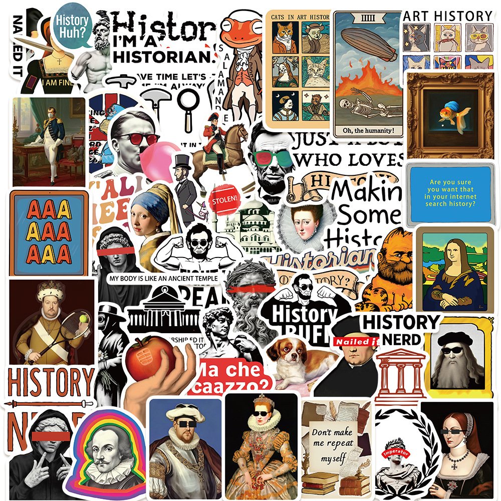1 Retro cartoon decorative stickers for cups, journals, and notebooks (waterproof) - Image 1
