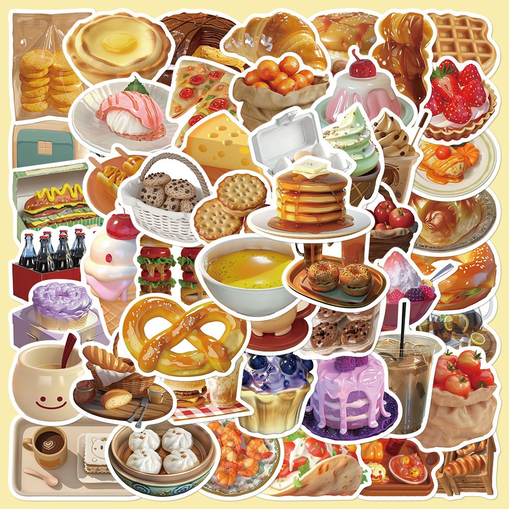1 Food-themed planner/notebook phone case decorative waterproof stickers - Image 1