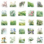 Fresh and charming watercolor summer clipart stickers - Image 2