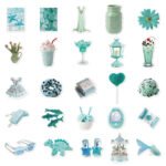 Mint green stickers for laptops, notebooks, phone cases, water bottles, and other decorative waterproof DIY applications. - Image 2