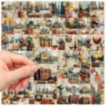 Vintage old-fashioned travel diary page stickers, decorative stickers for journals and scrapbooks - Image 4